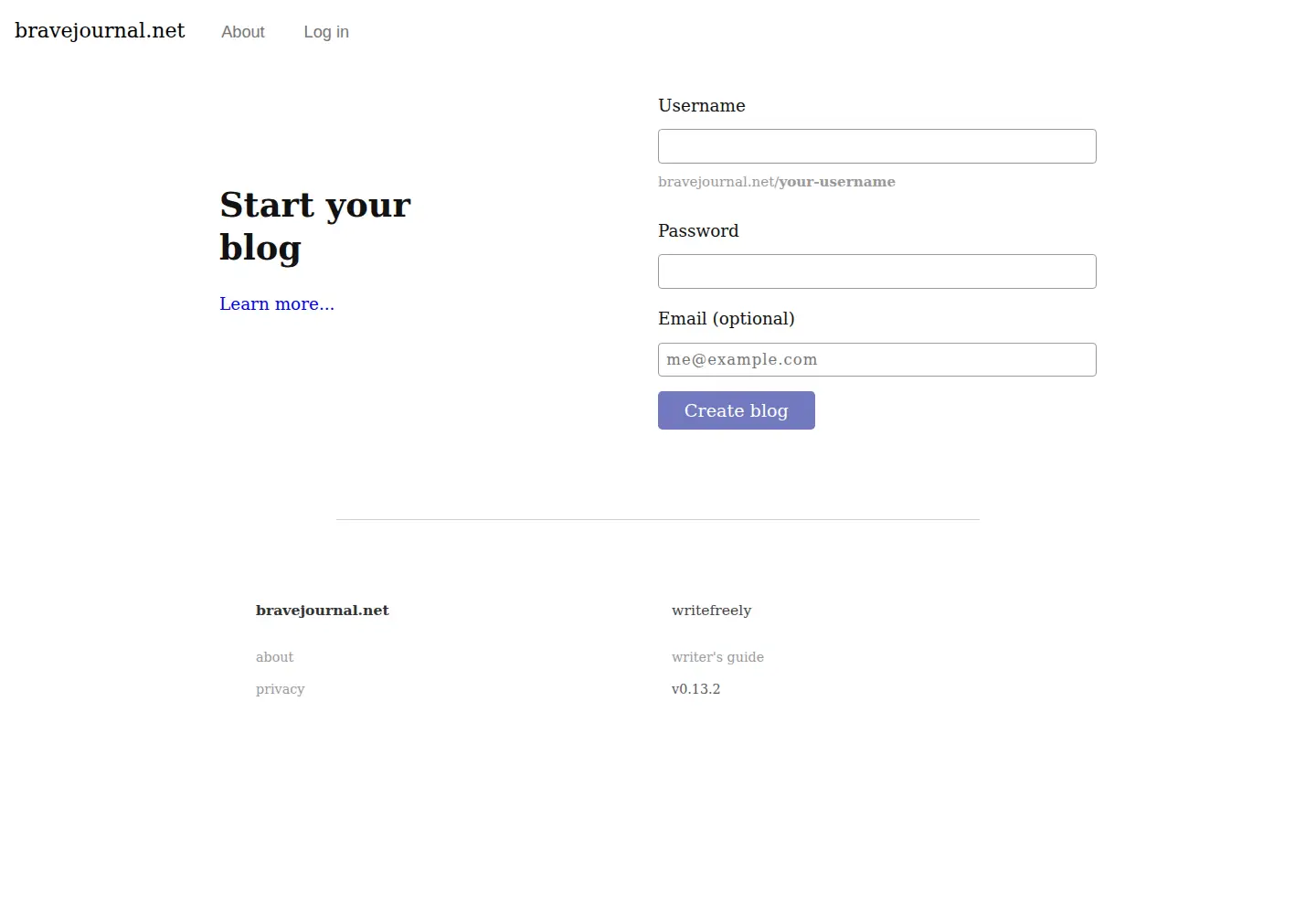 Screenshot of bravejournal.net