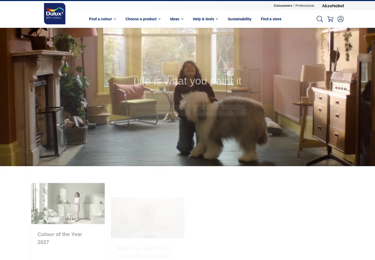 Captured homepage of dulux.co.uk in the current scan