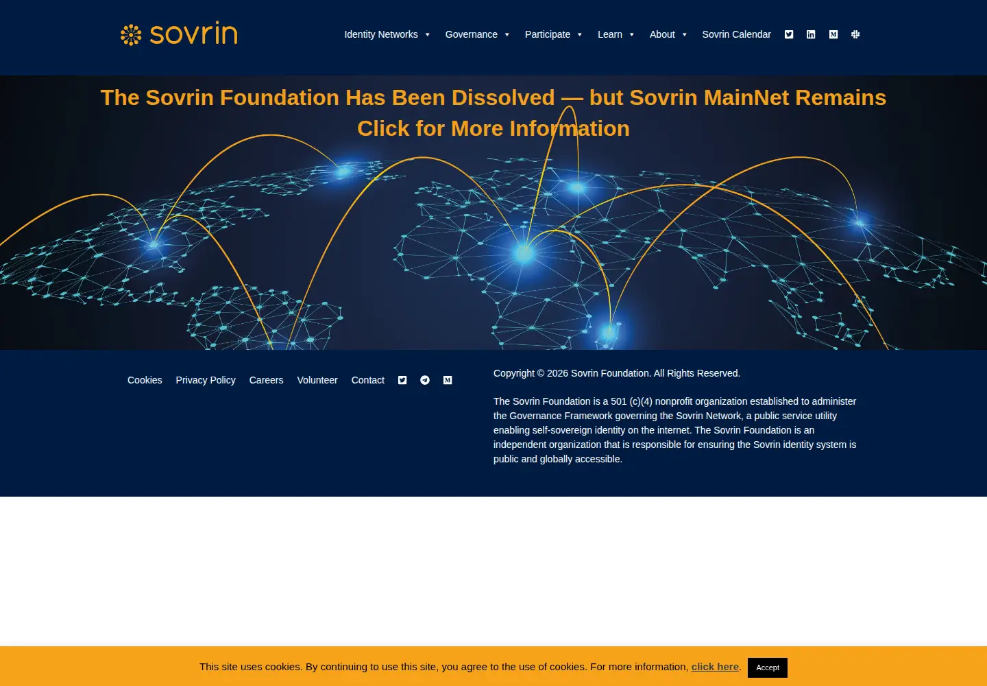 Screenshot of sovrin.org
