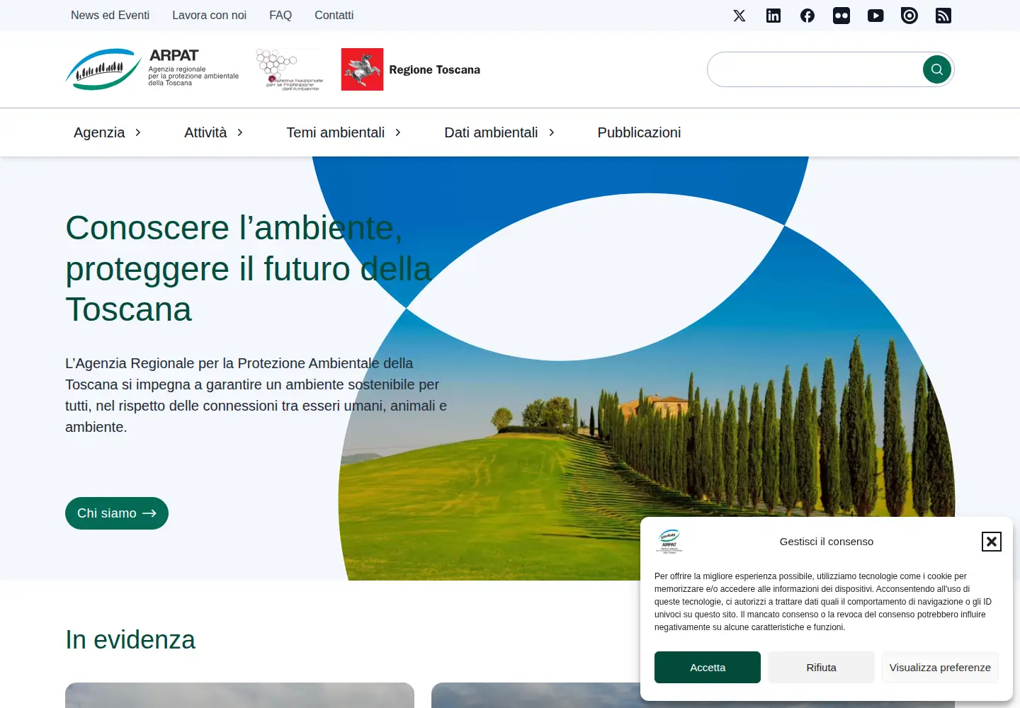 Screenshot of arpat.toscana.it