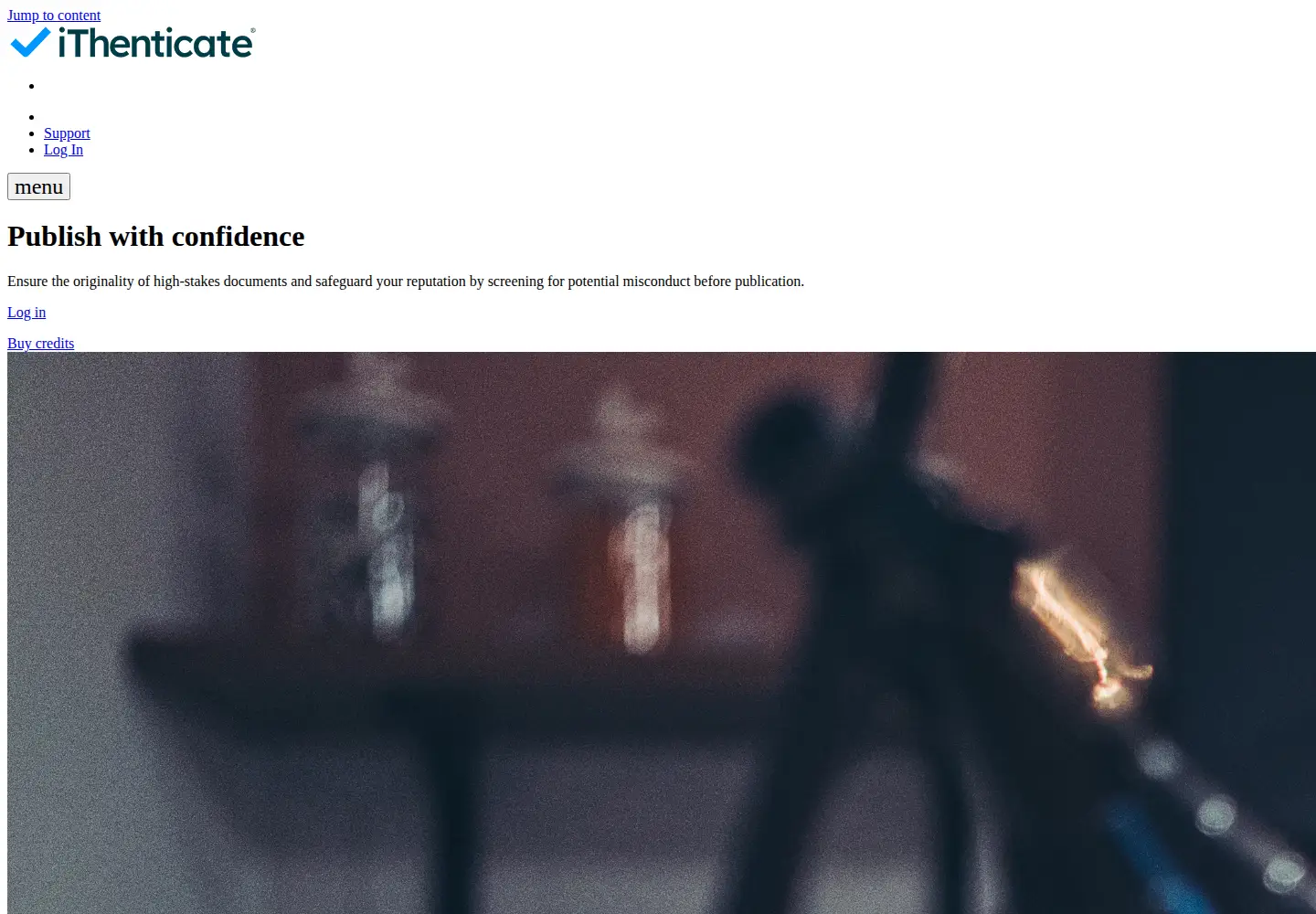 Screenshot of ithenticate.com
