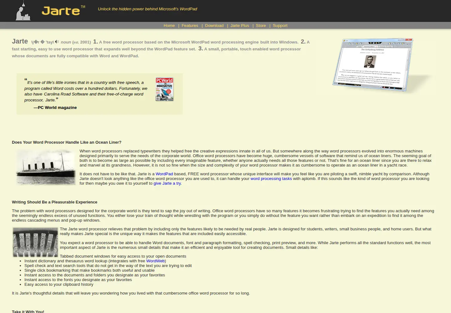 Captured homepage of jarte.com in the current scan