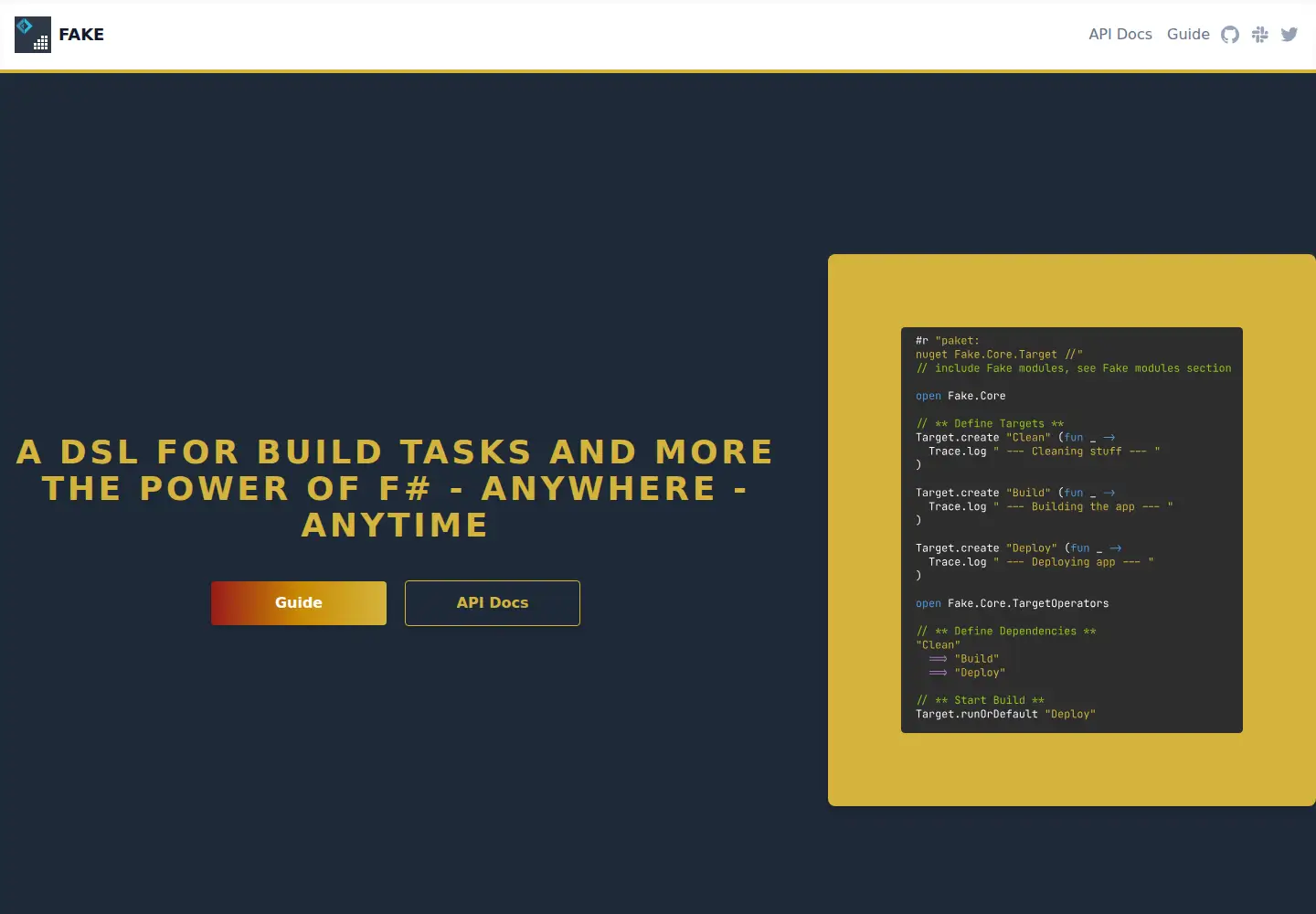 Screenshot of fake.build