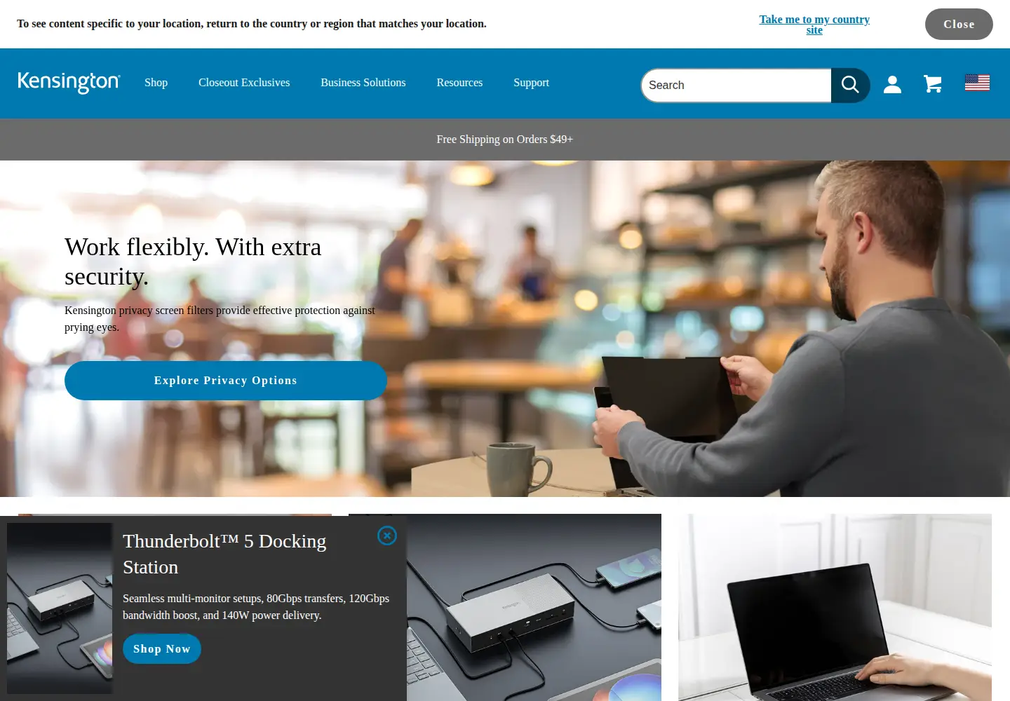 Screenshot of kensington.com