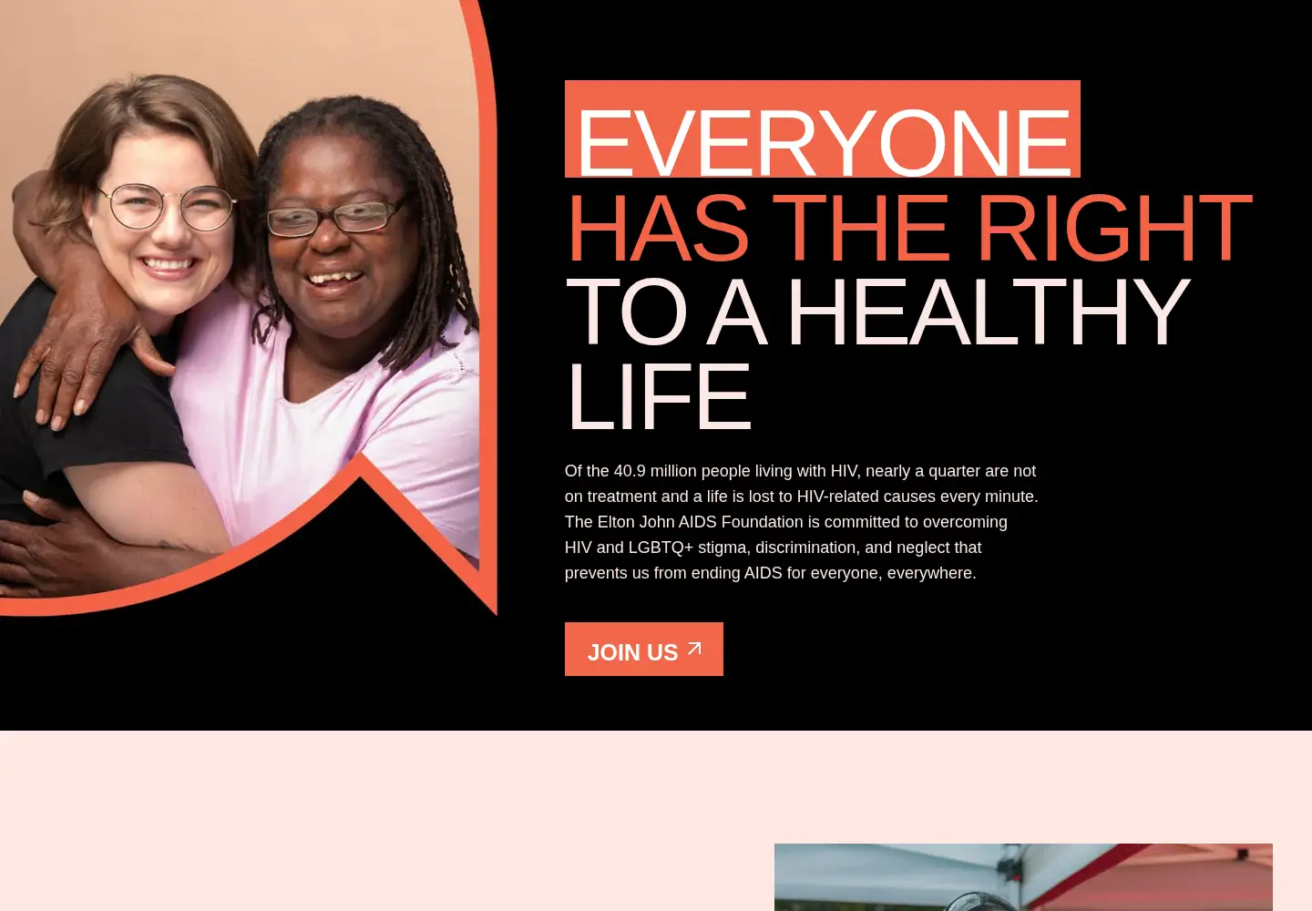 Captured homepage of eltonjohnaidsfoundation.org in the current scan