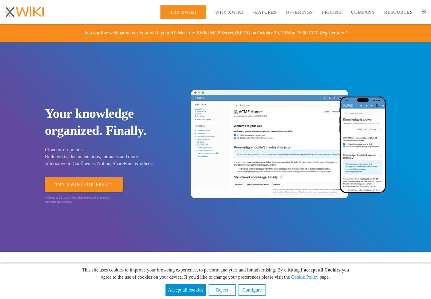 Screenshot of xwiki.com