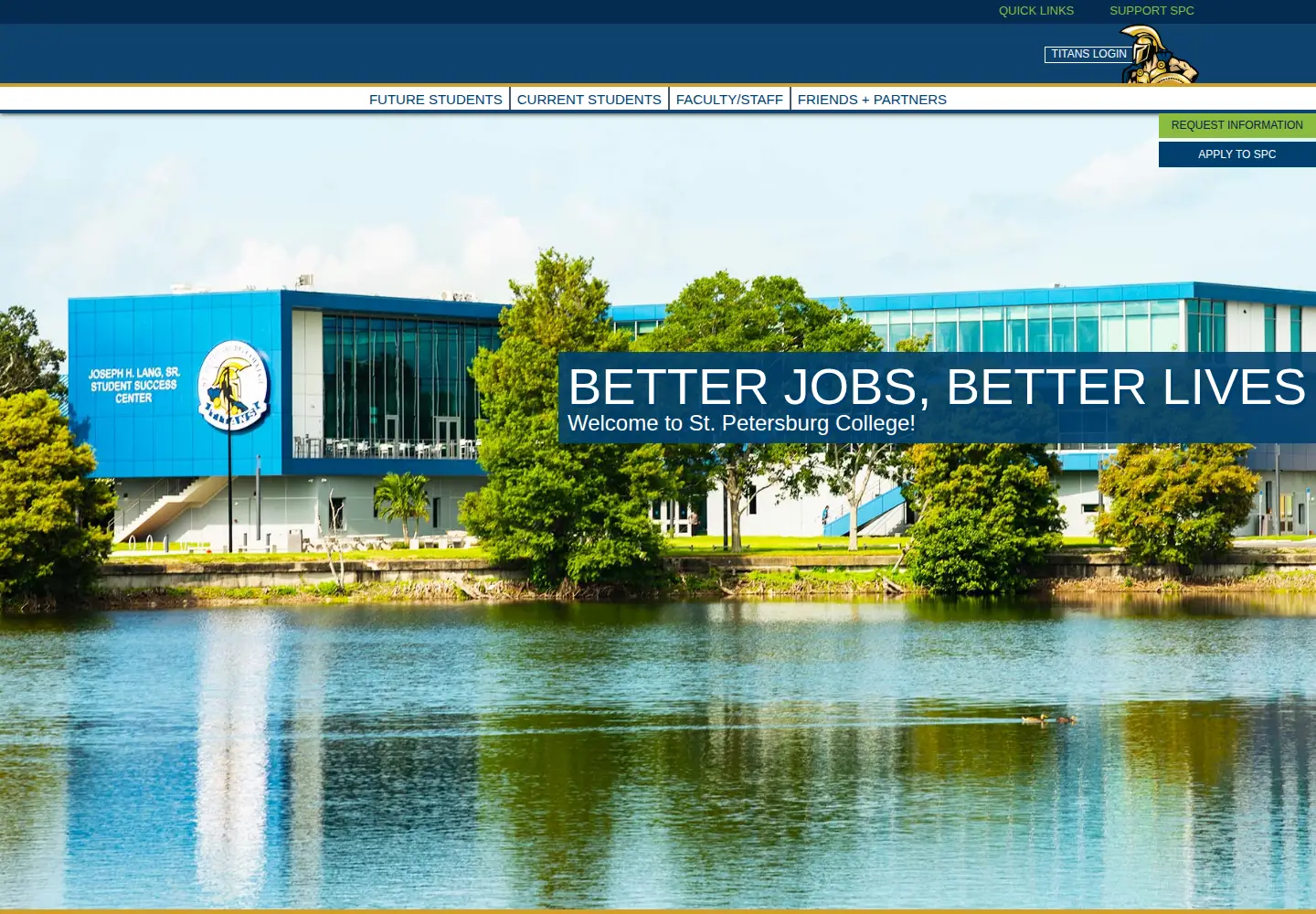 Captured homepage of spcollege.edu in the current scan