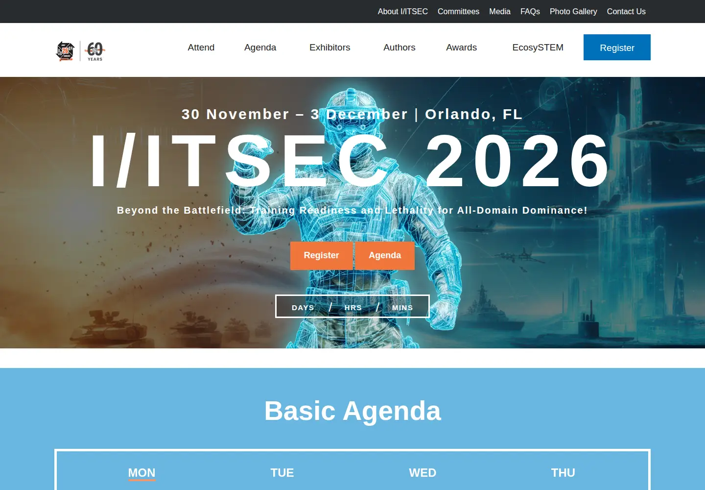Captured homepage of iitsec.org in the current scan