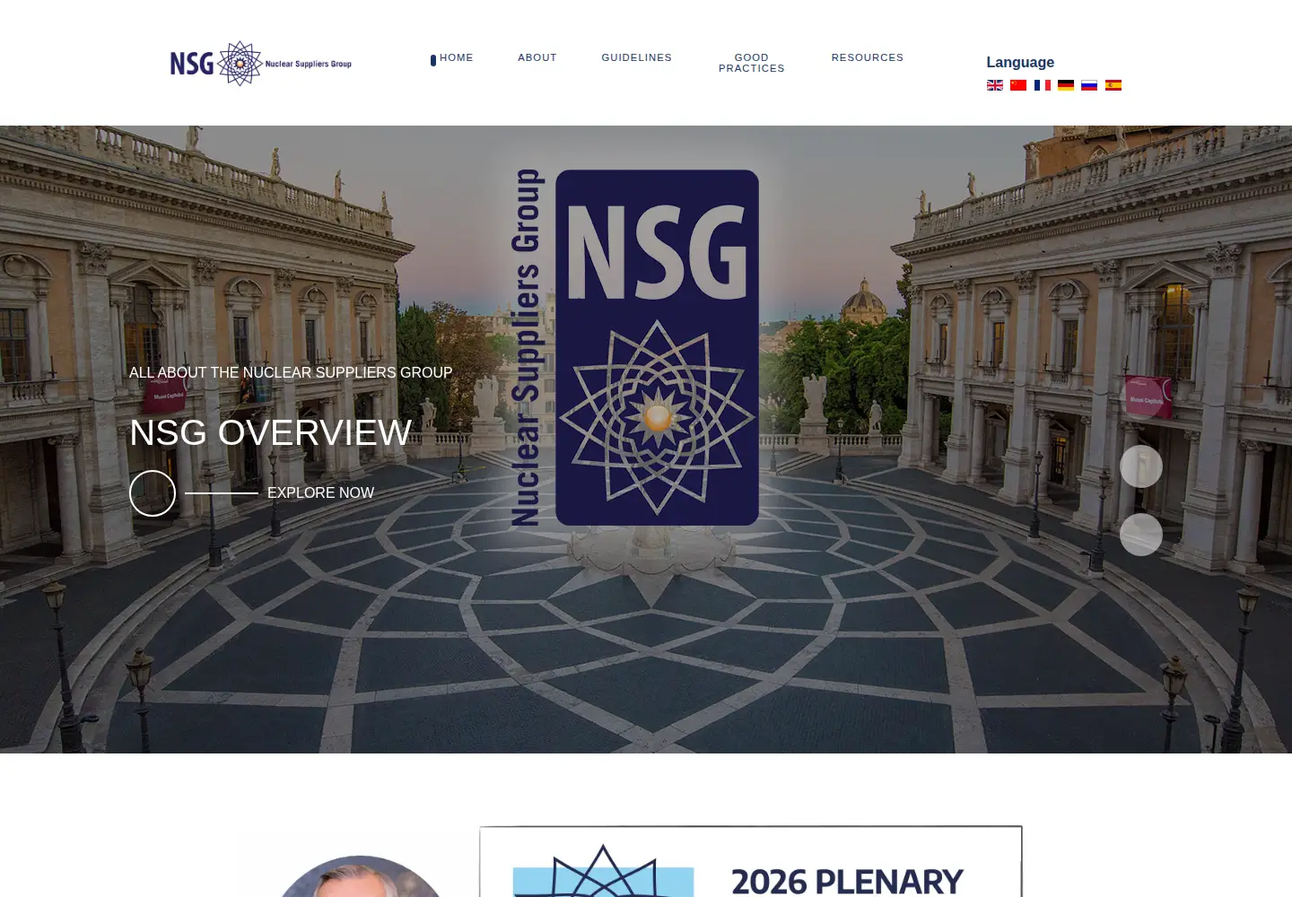 Captured homepage of nuclearsuppliersgroup.org in the current scan