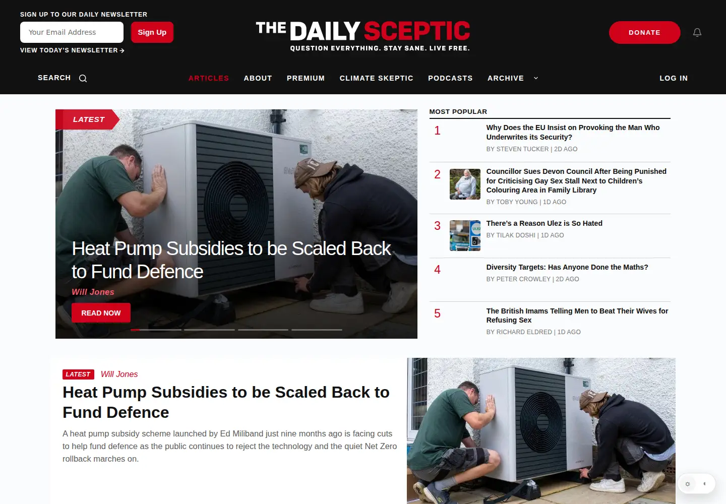 Screenshot of dailysceptic.org