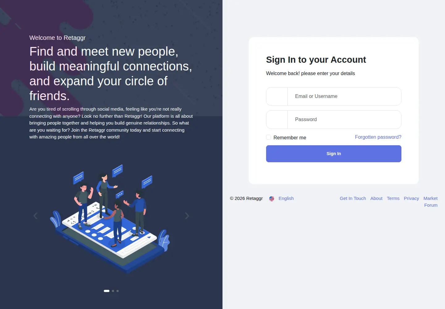 Screenshot of retaggr.com