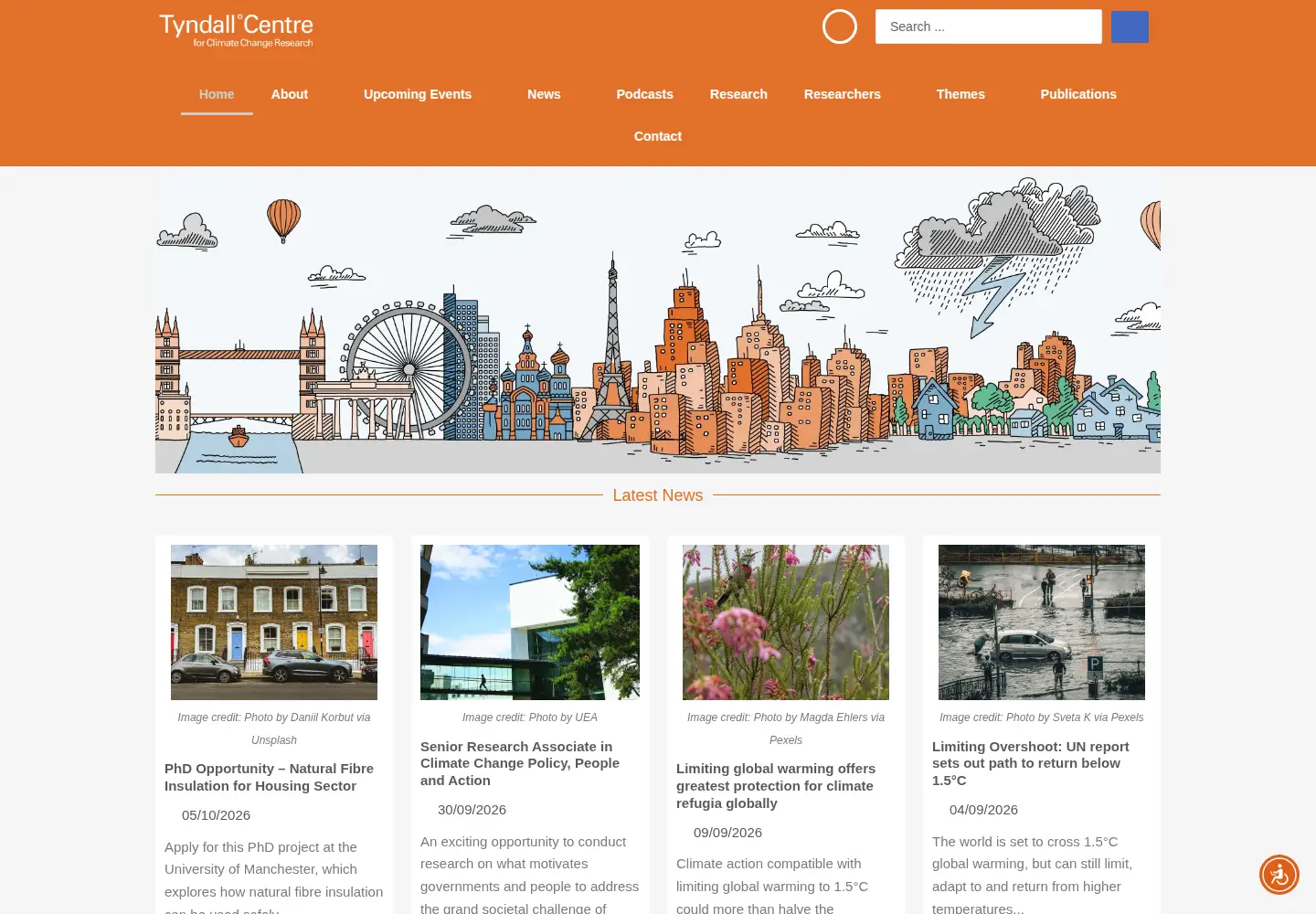 Screenshot of tyndall.ac.uk