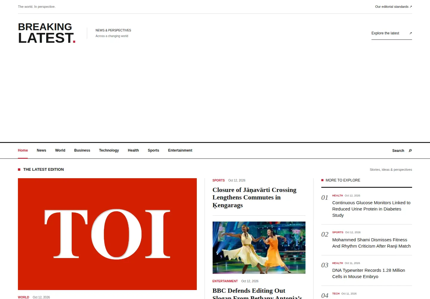 Captured homepage of breakinglatest.news in the current scan