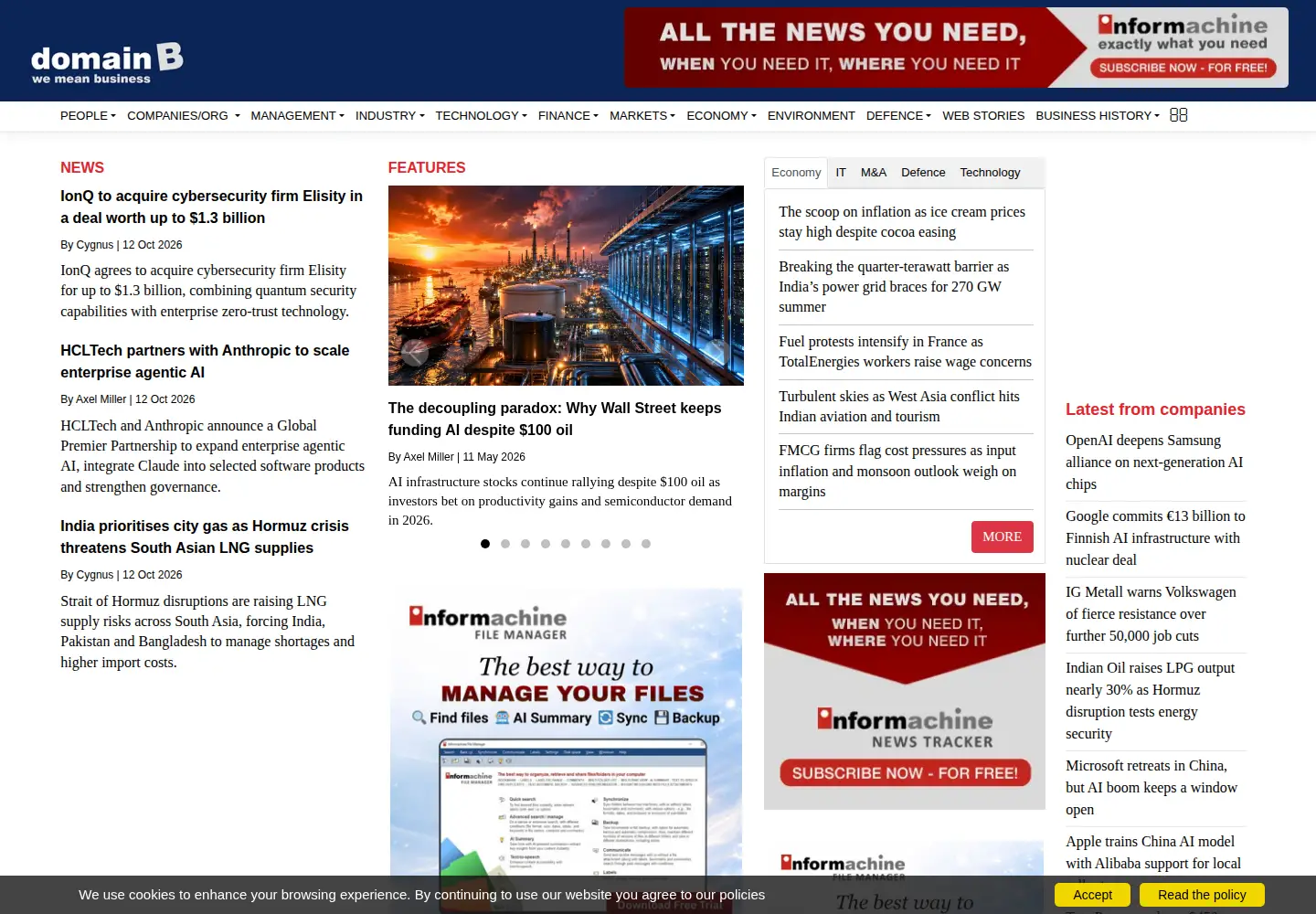 Captured homepage of domainb.com in the current scan