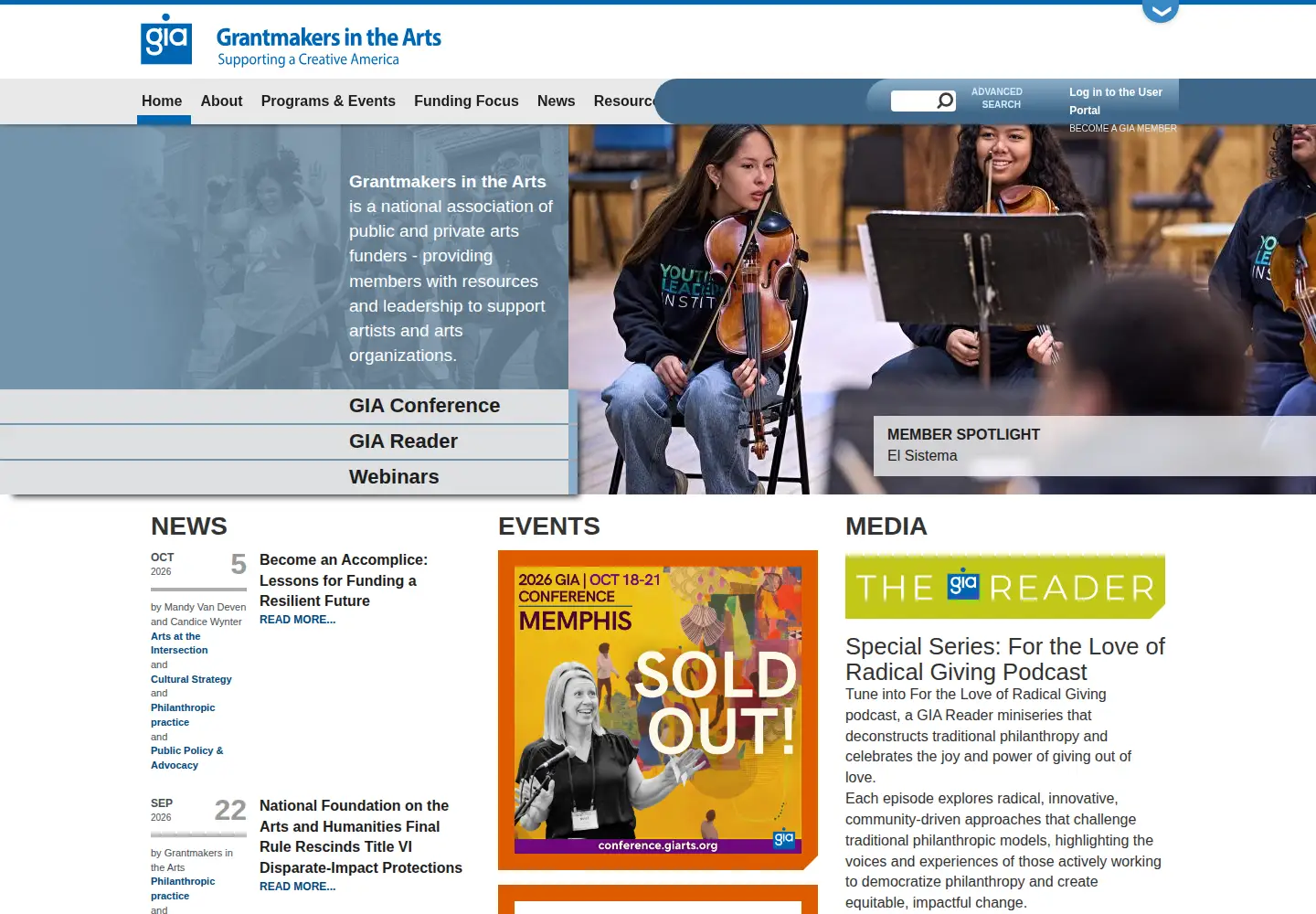 Screenshot of giarts.org