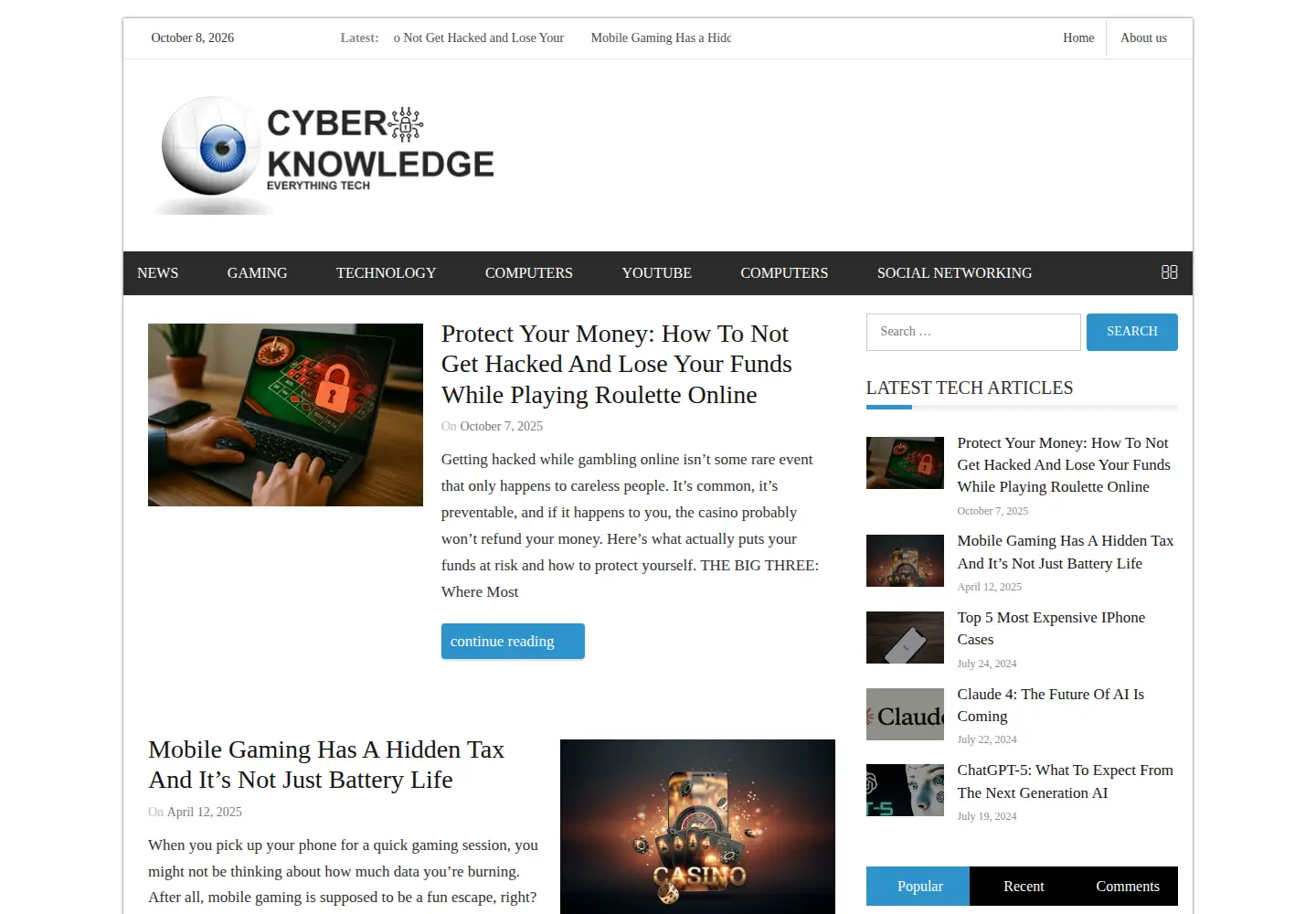 Screenshot of cyber-knowledge.net