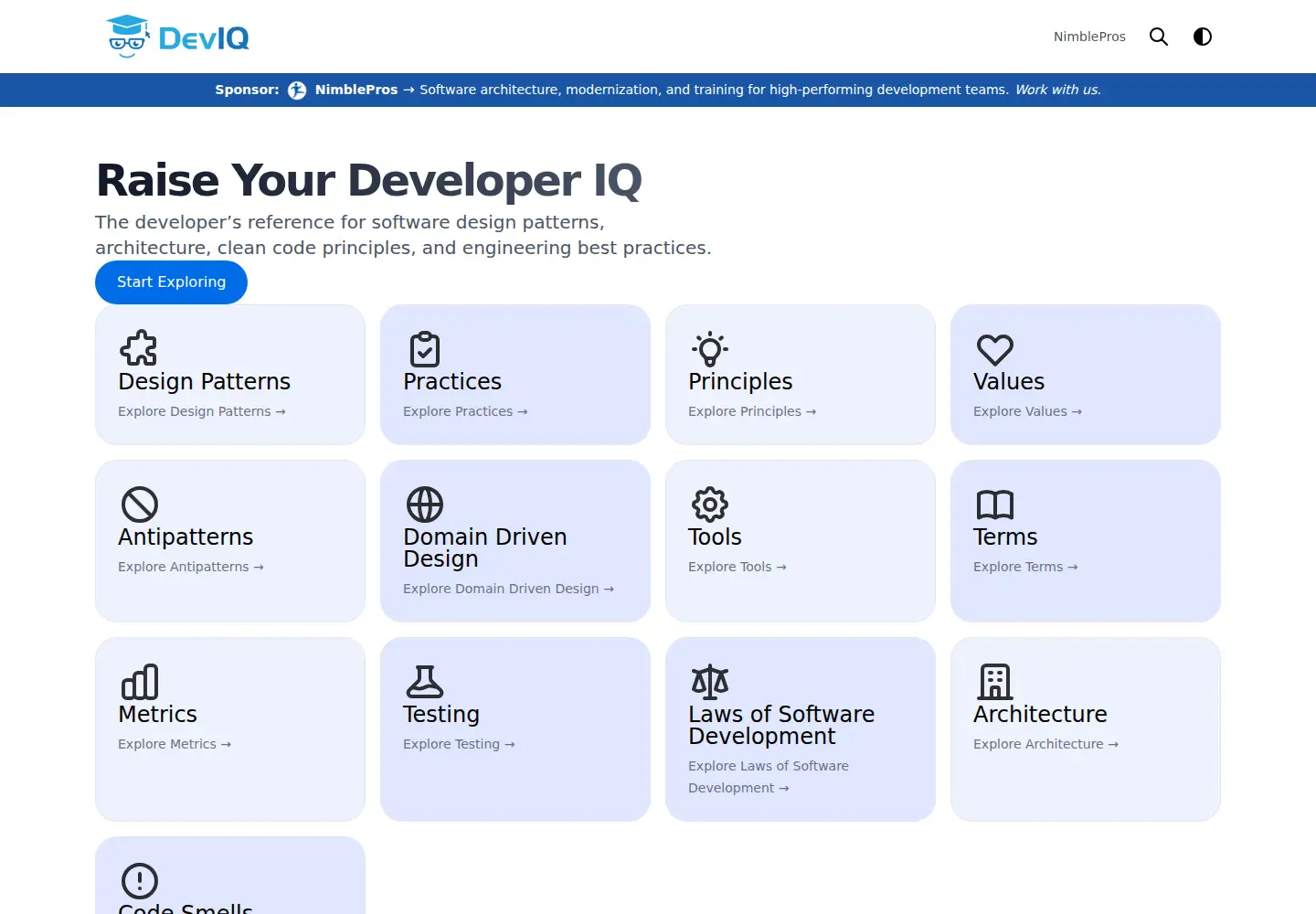 Captured homepage of deviq.com in the current scan