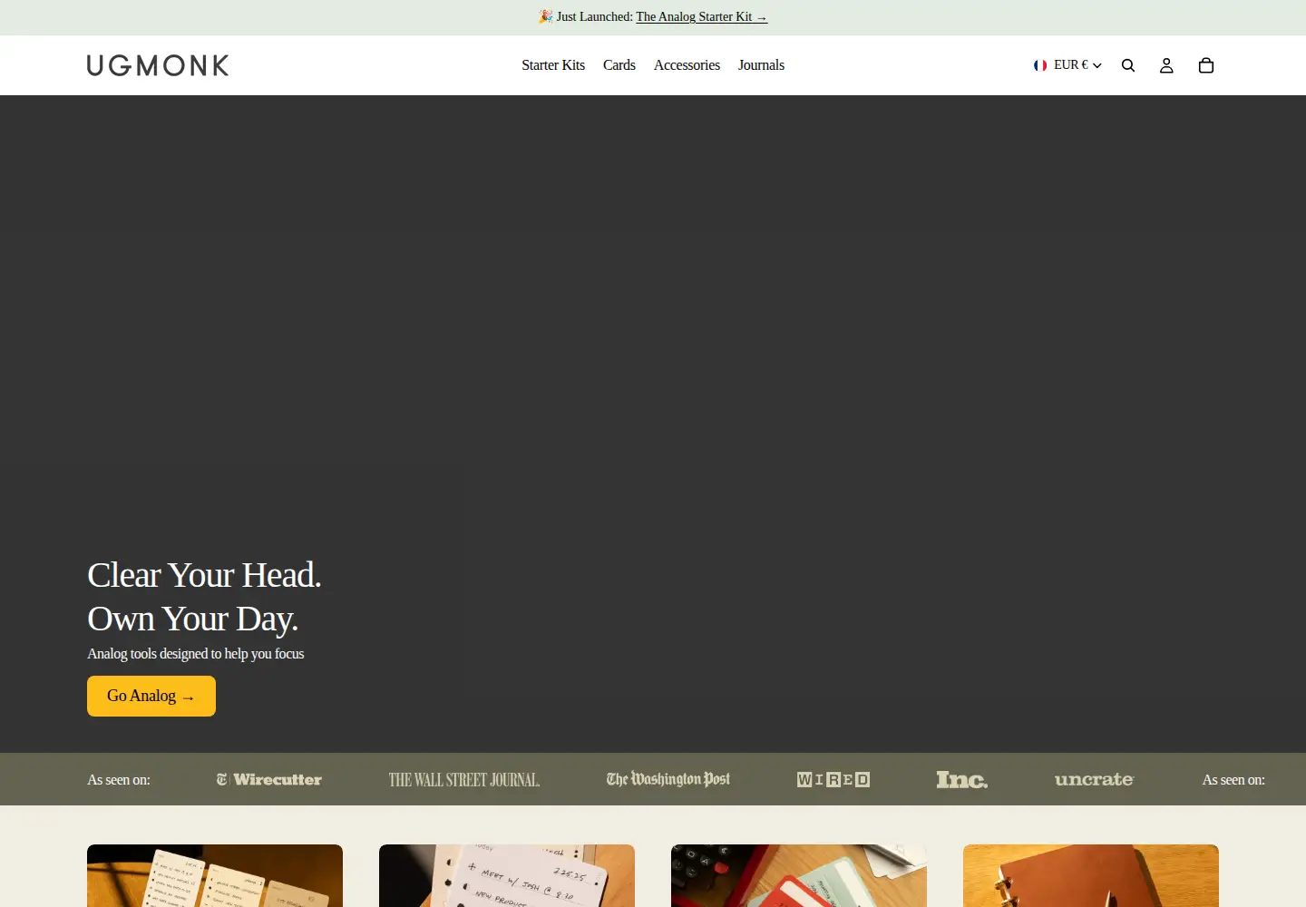 Screenshot of ugmonk.com