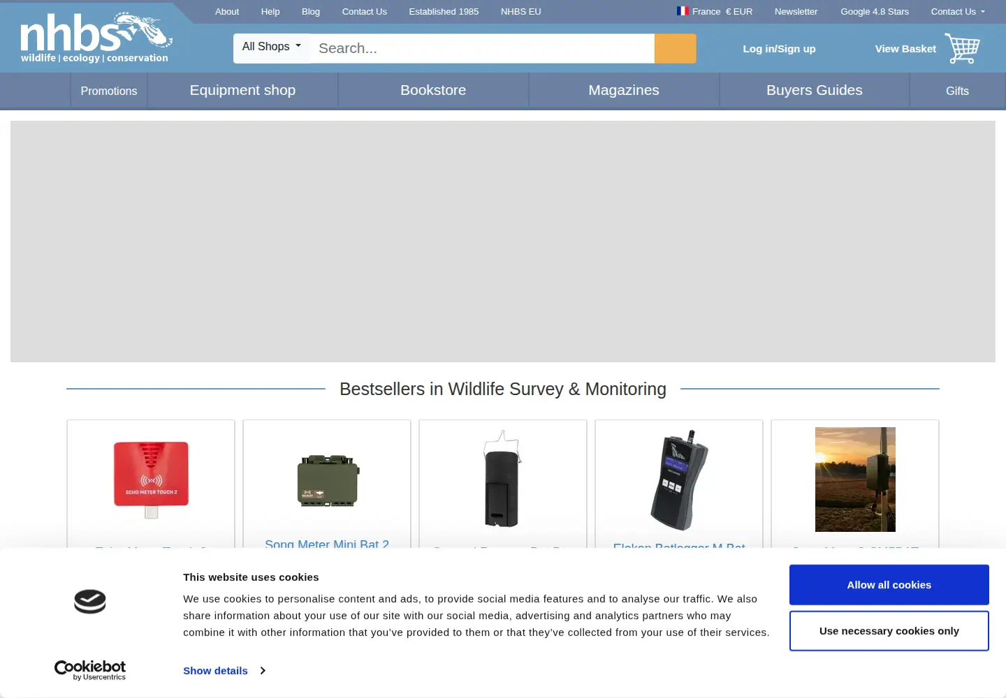 Captured homepage of nhbs.com in the current scan