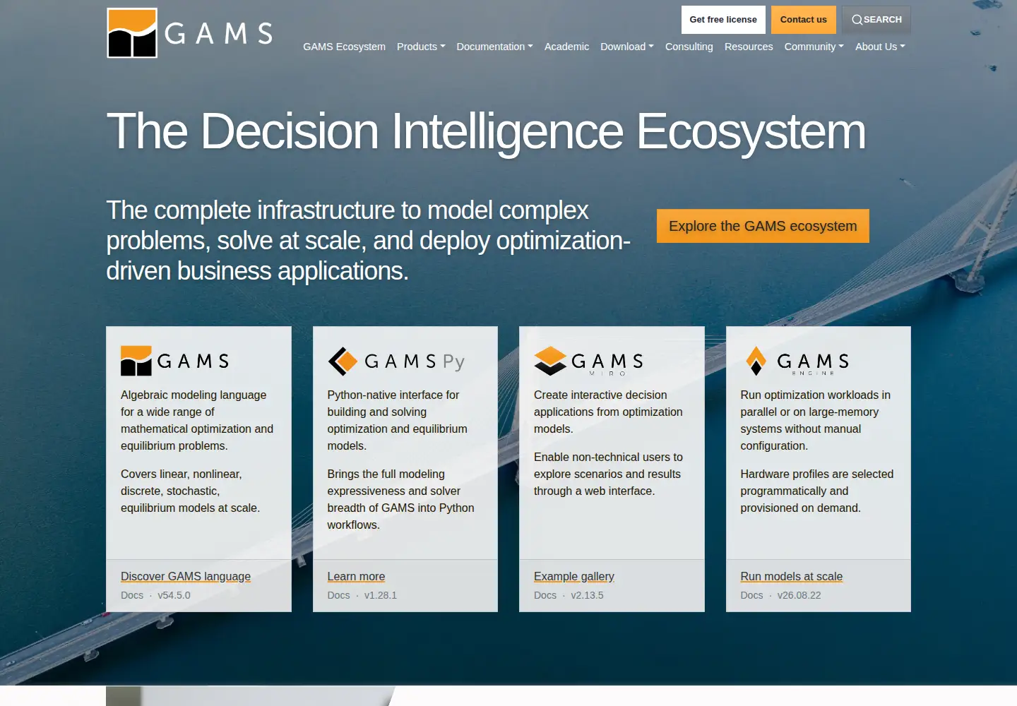 Screenshot of gams.com