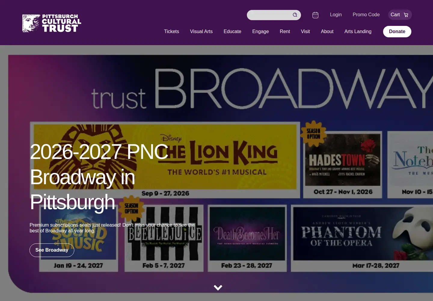 Screenshot of trustarts.org