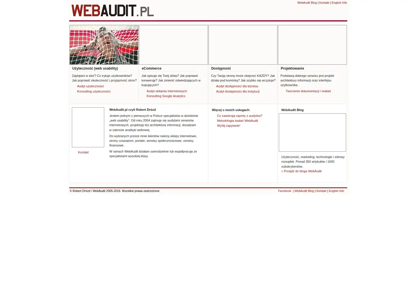 Captured homepage of webaudit.pl in the current scan