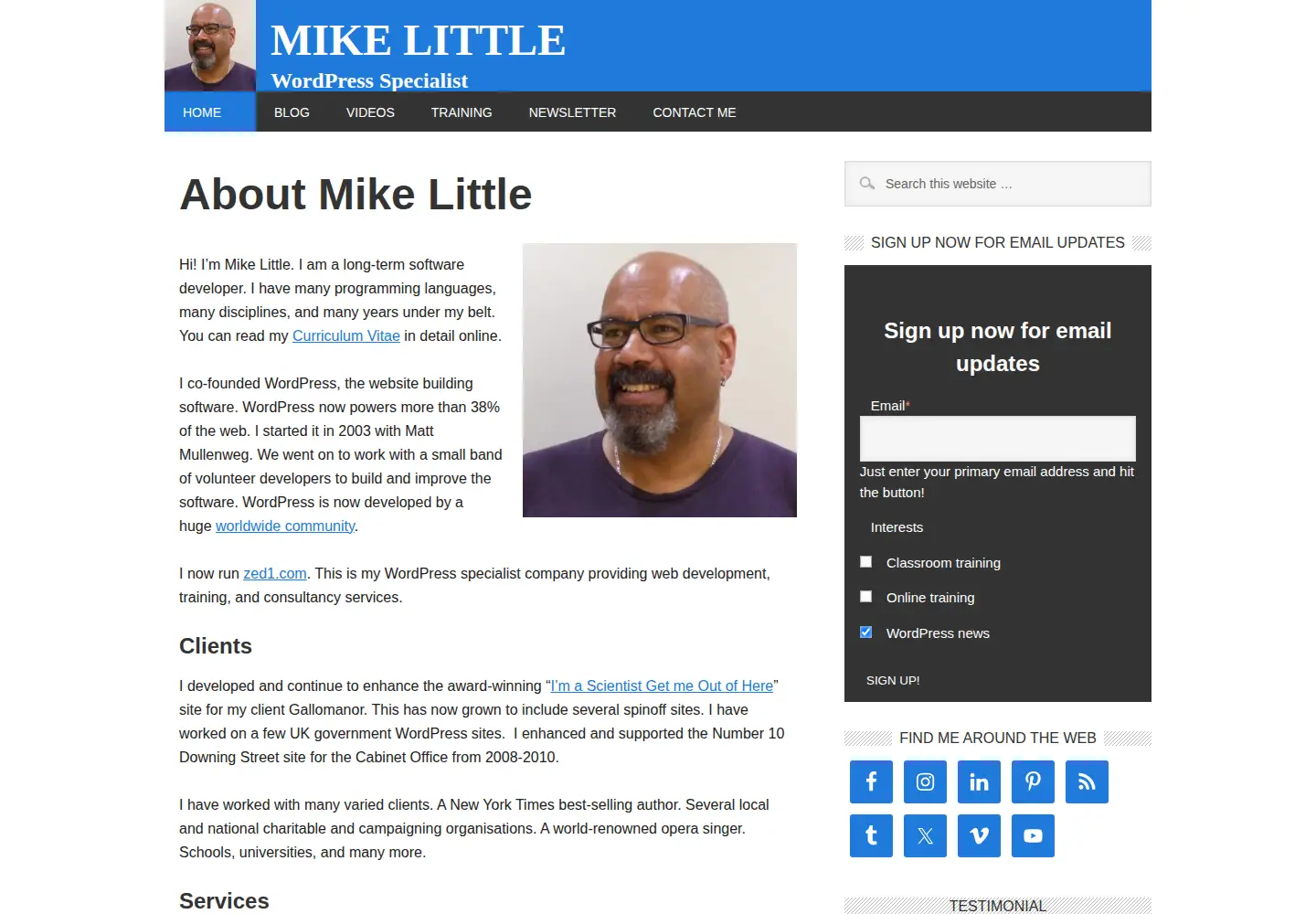 Screenshot of mikelittle.org