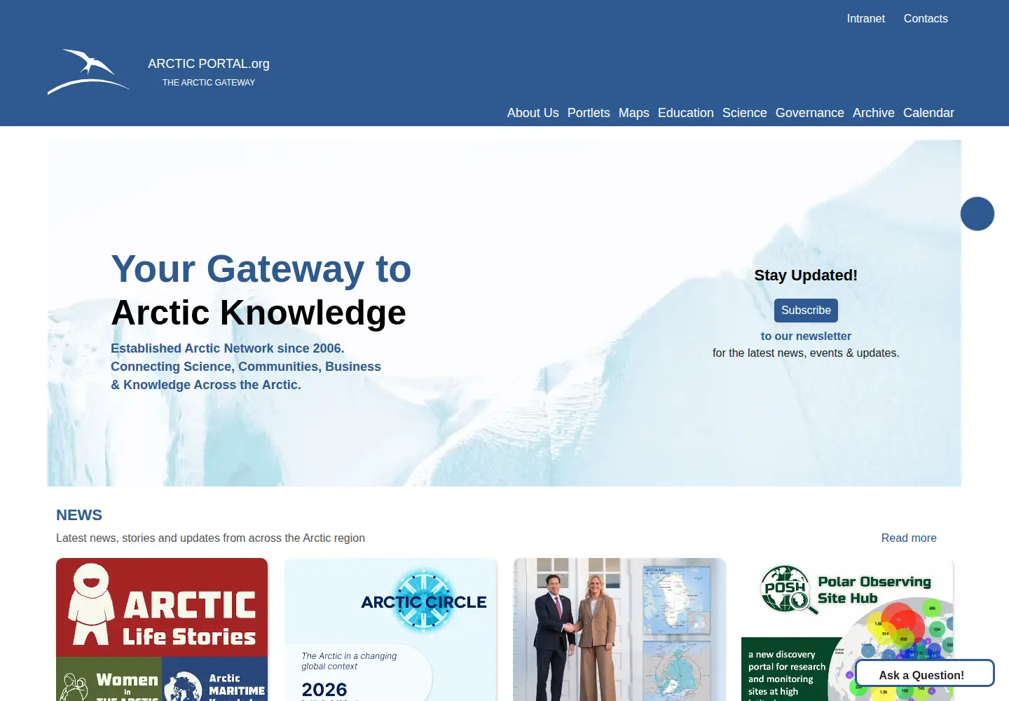 Screenshot of arcticportal.org