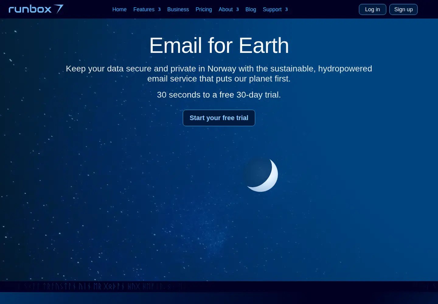 Screenshot of runbox.com