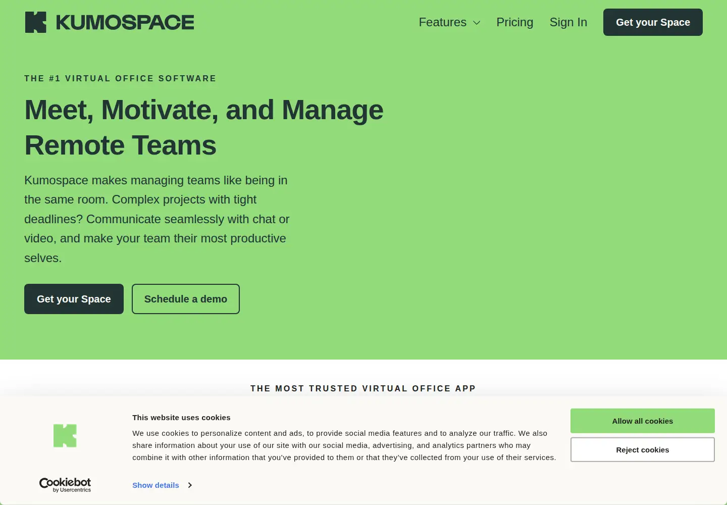 Screenshot of kumospace.com