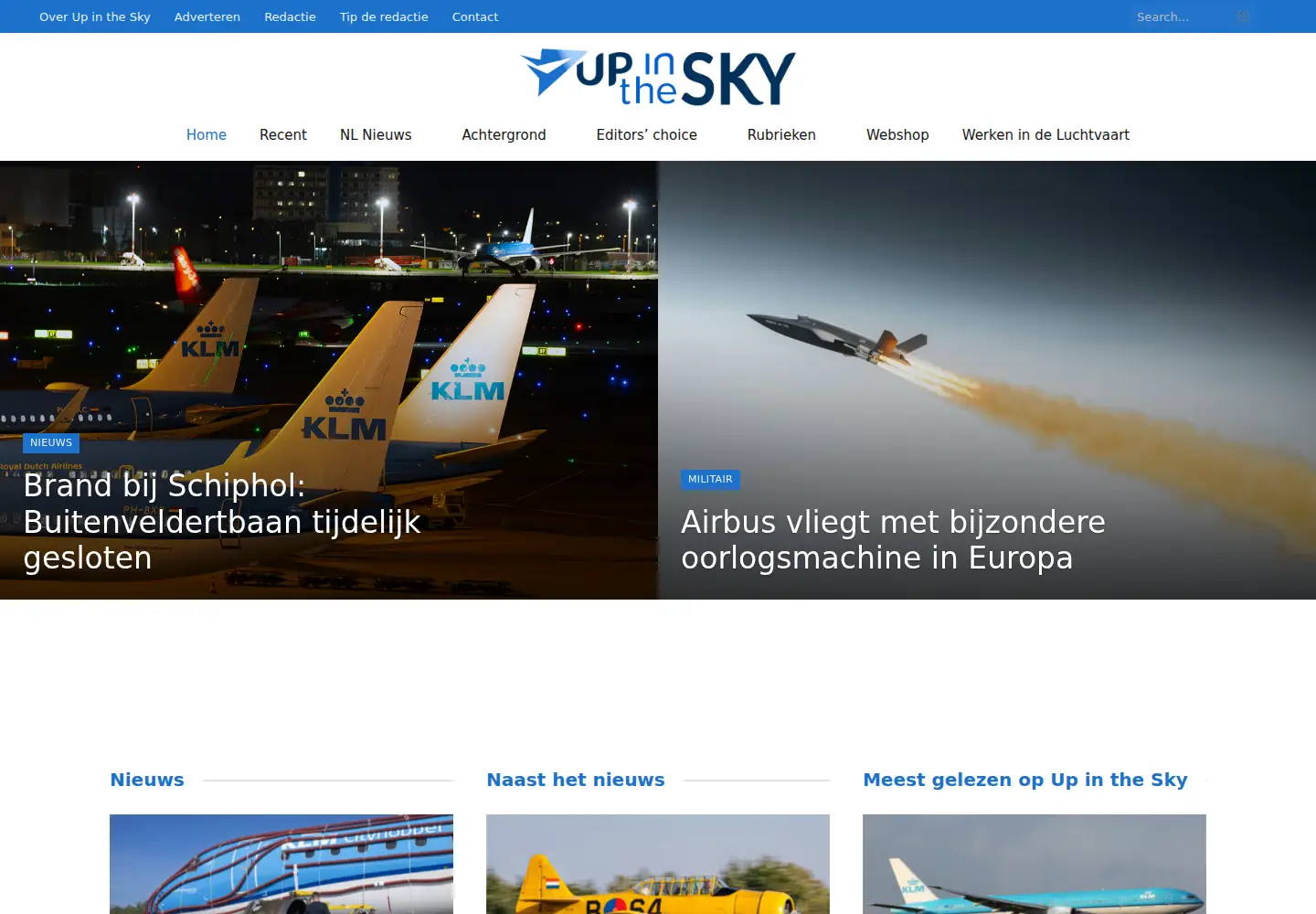 Screenshot of upinthesky.nl