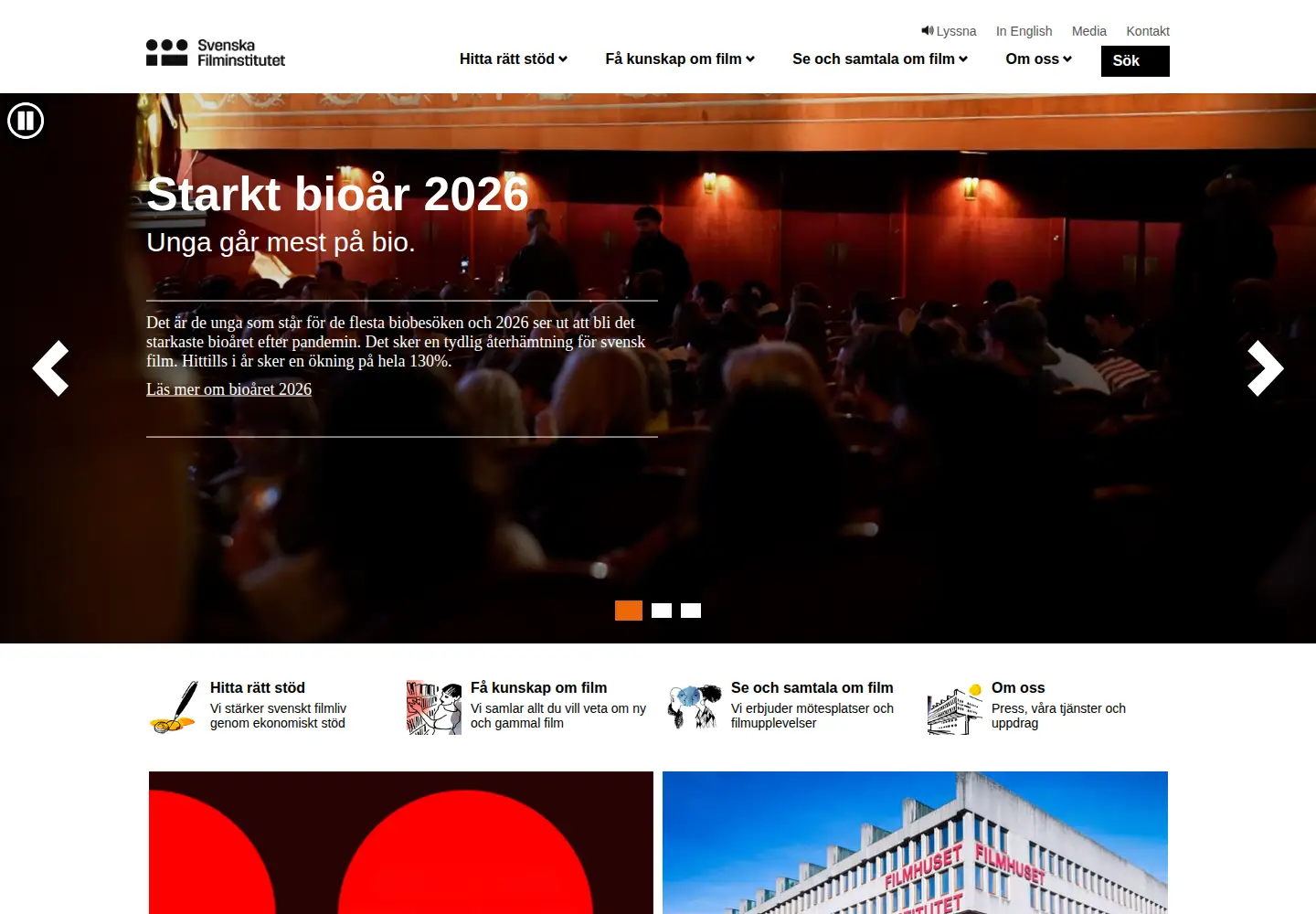 Screenshot of filminstitutet.se