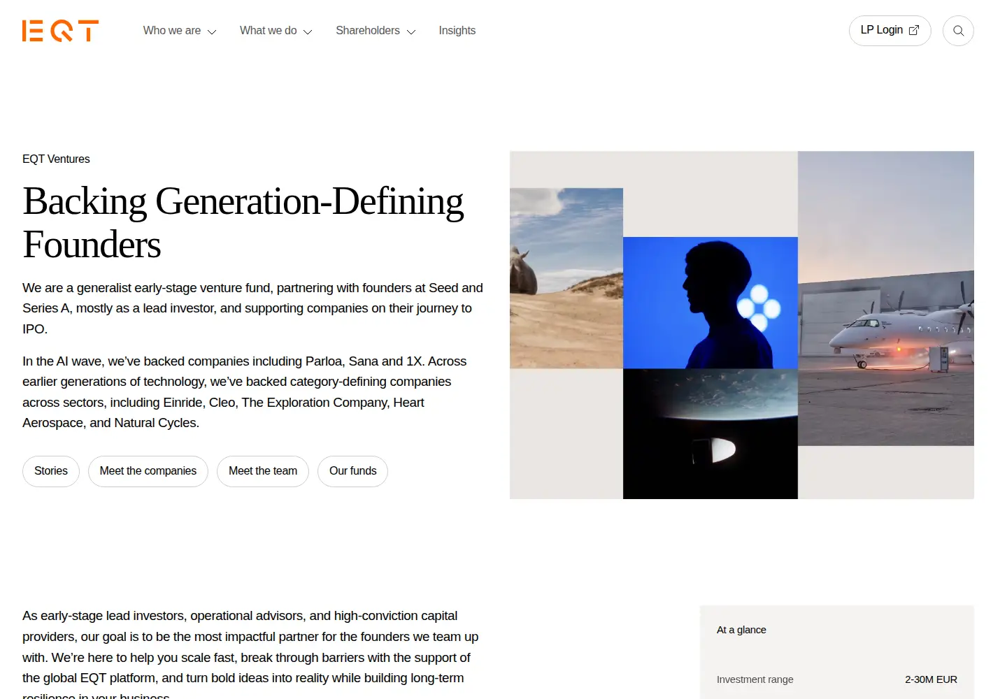 Screenshot of eqtventures.com