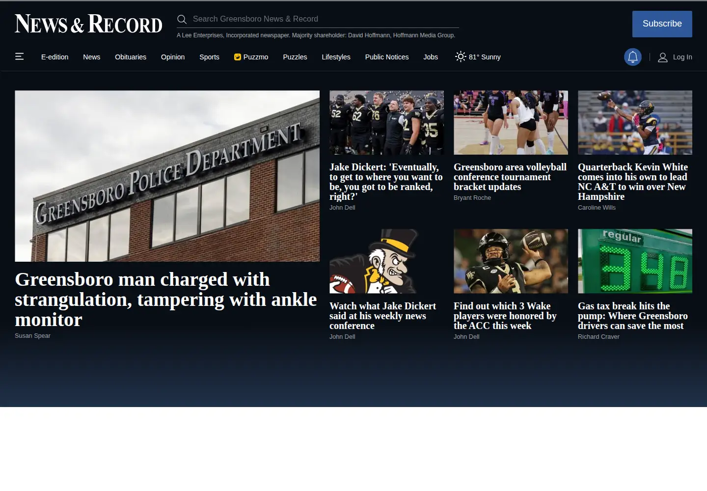 Screenshot of greensboro.com