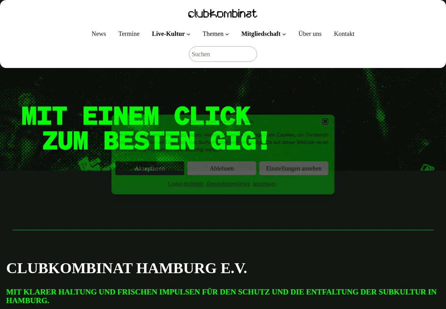 Screenshot of clubkombinat.de