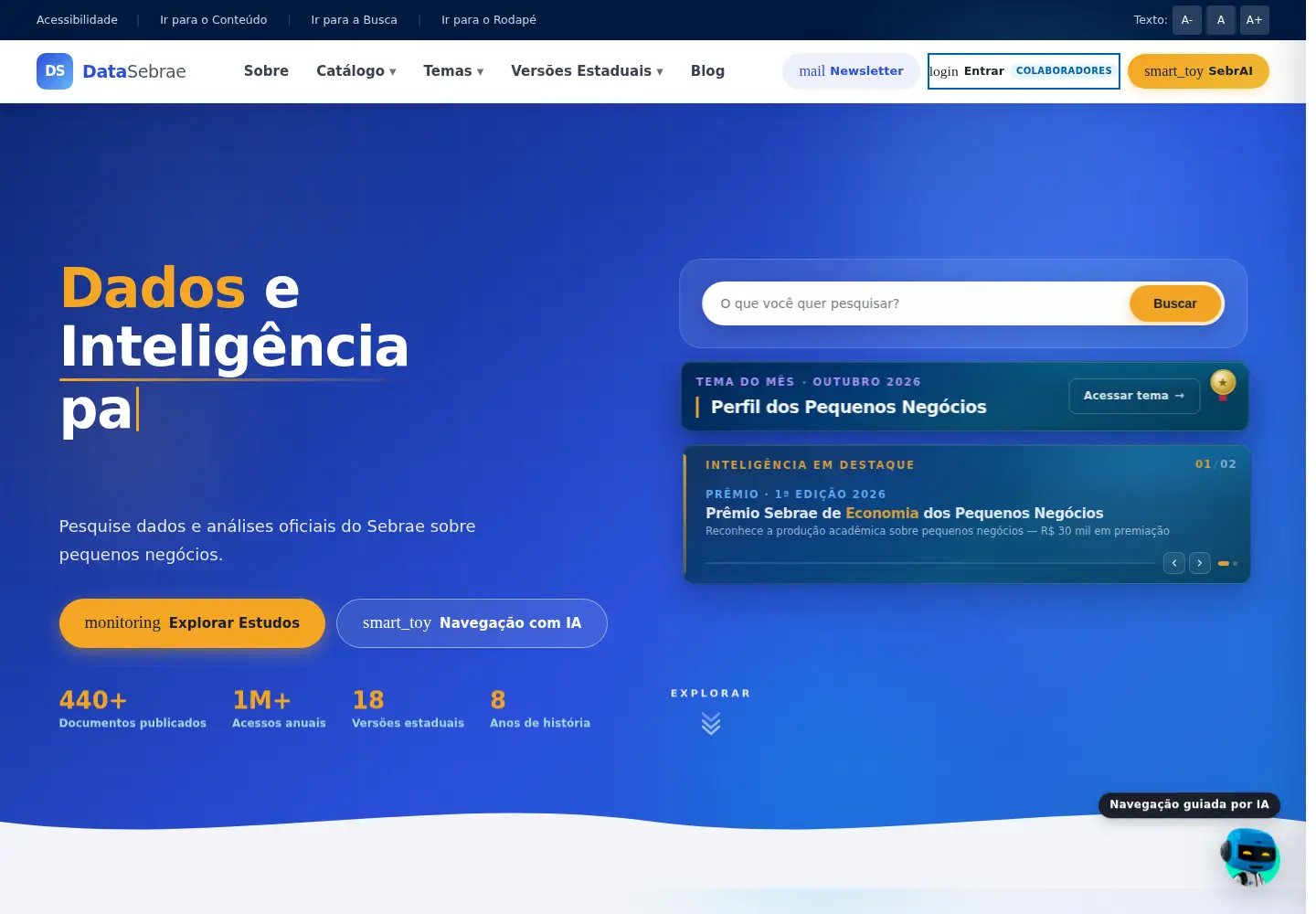 Captured homepage of datasebrae.com.br in the current scan