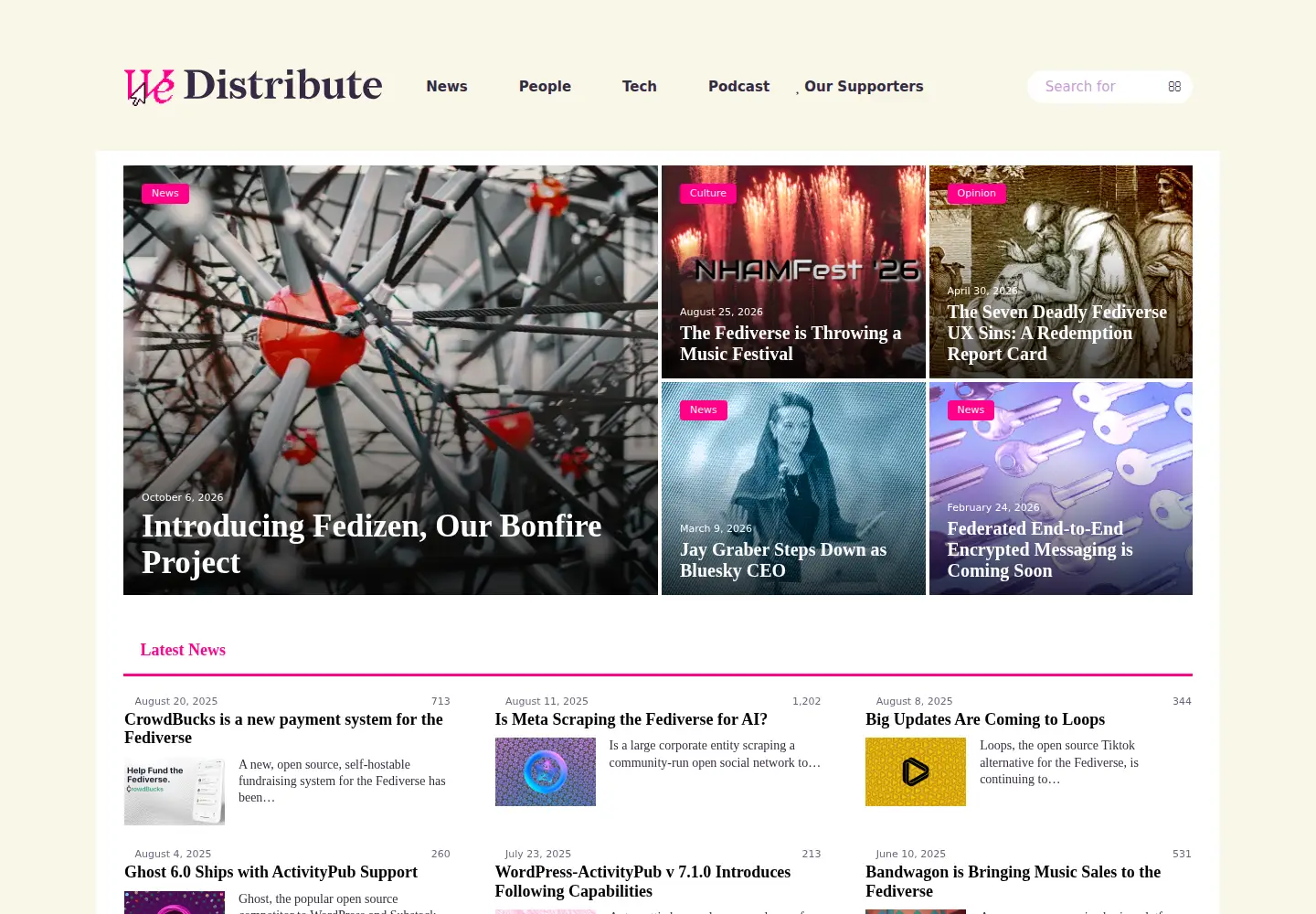 Screenshot of wedistribute.org