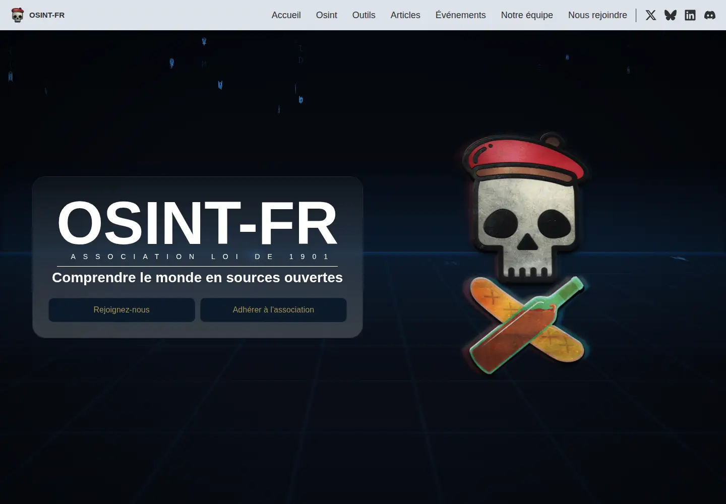 Captured homepage of osintfr.com in the current scan