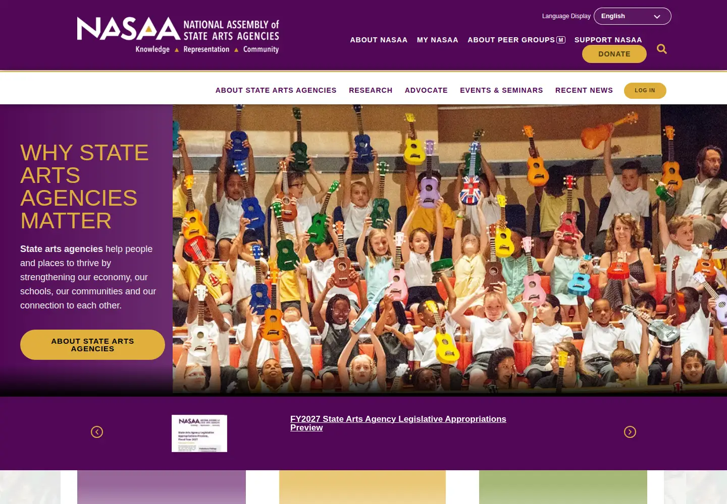 Screenshot of nasaa-arts.org