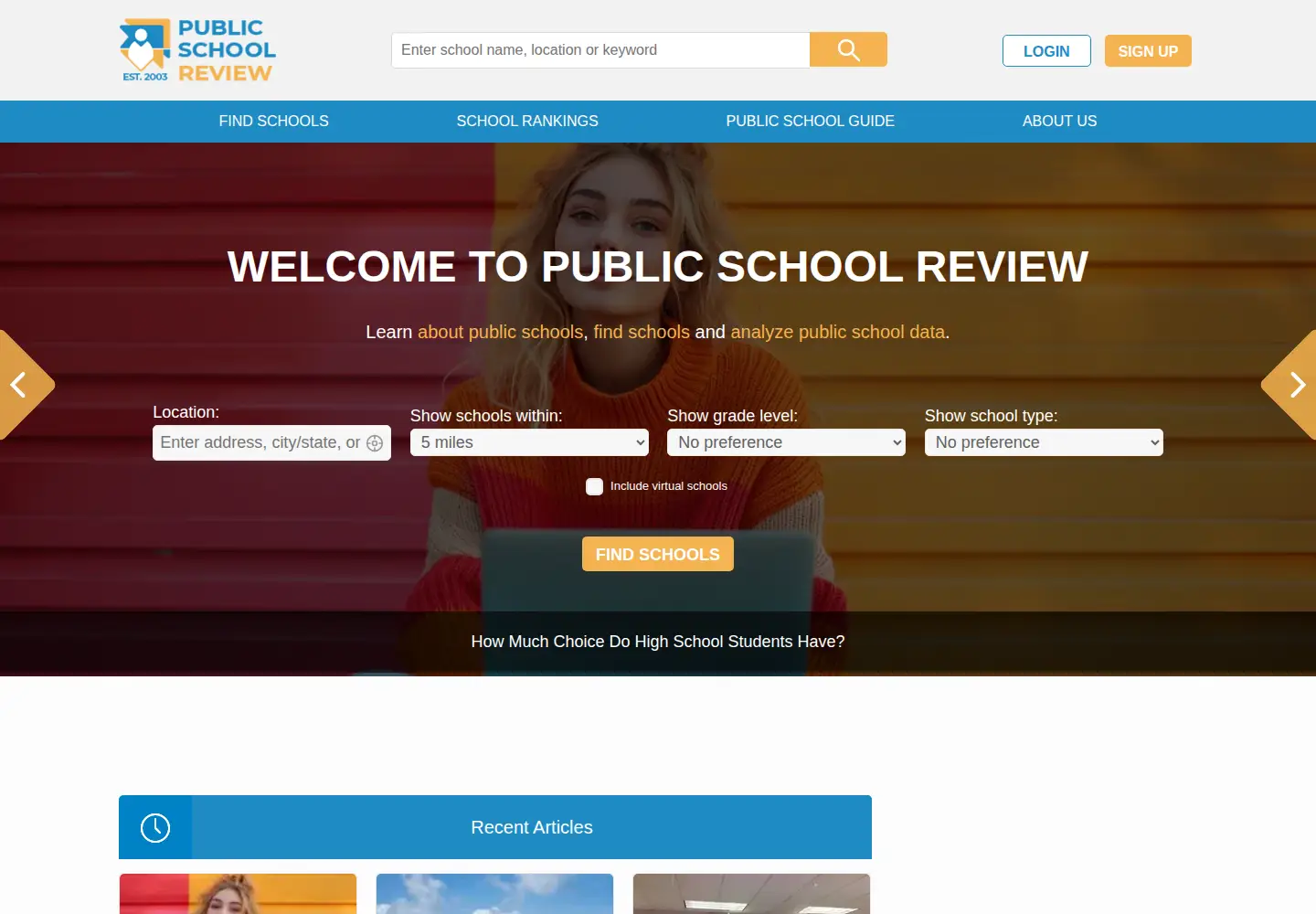 Screenshot of publicschoolreview.com