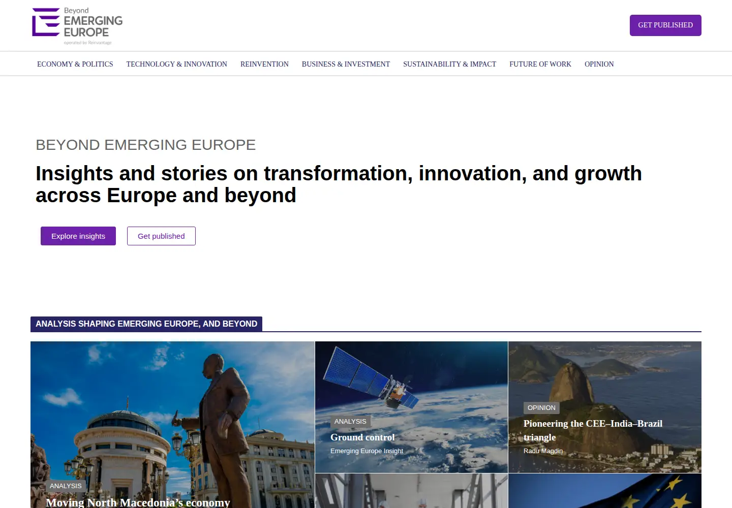 Captured homepage of emerging-europe.com in the current scan