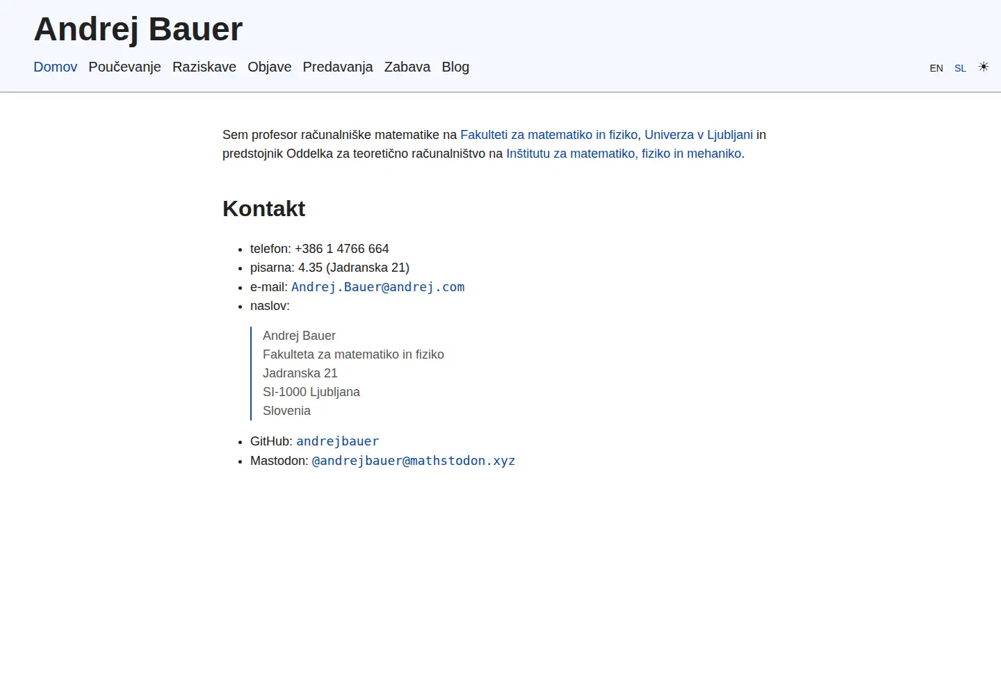 Screenshot of andrej.com