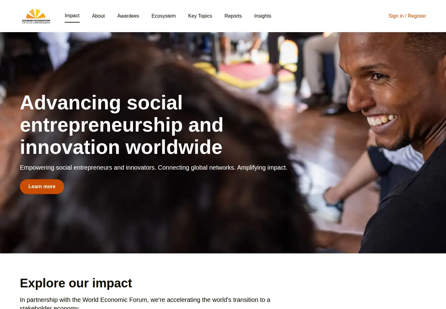 Captured homepage of schwabfound.org in the current scan