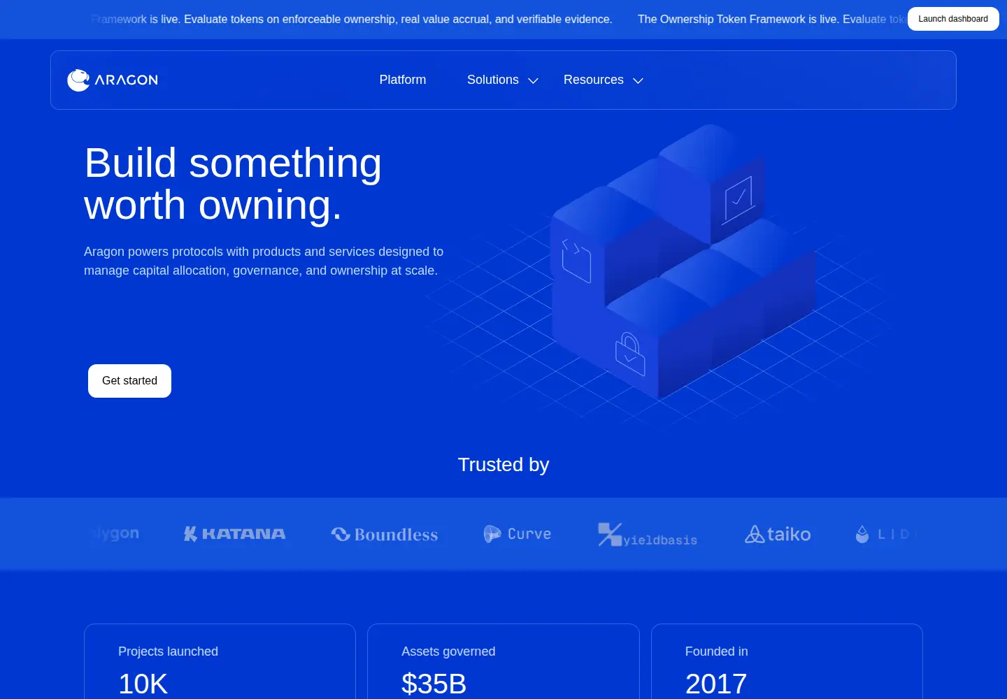 Screenshot of aragon.org