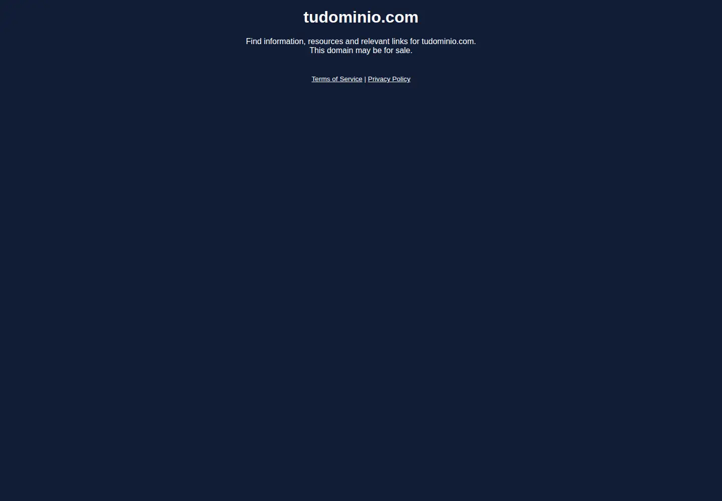 Captured homepage of tudominio.com in the current scan