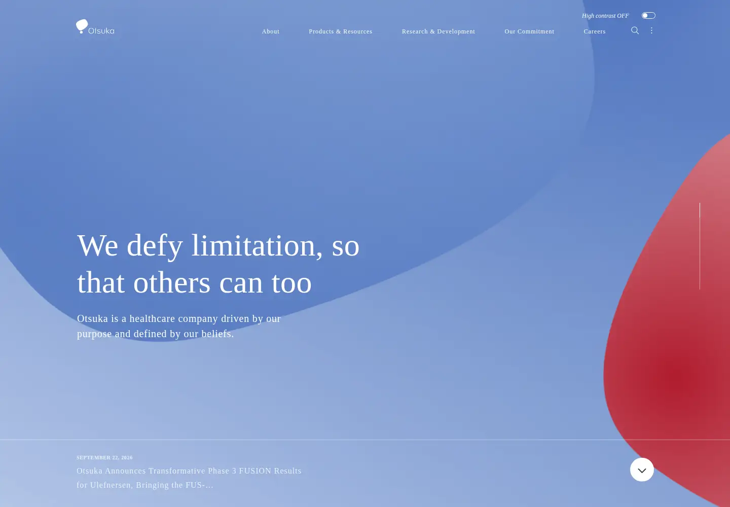 Captured homepage of otsuka-us.com in the current scan