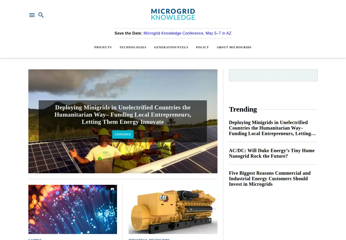 Screenshot of microgridknowledge.com