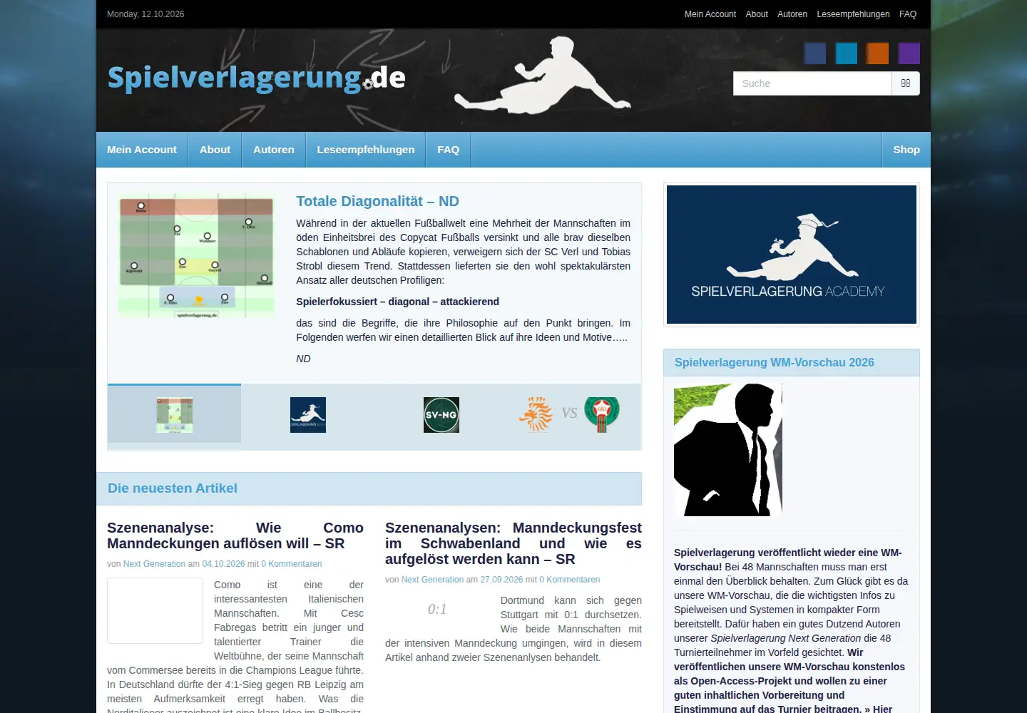 Screenshot of spielverlagerung.de