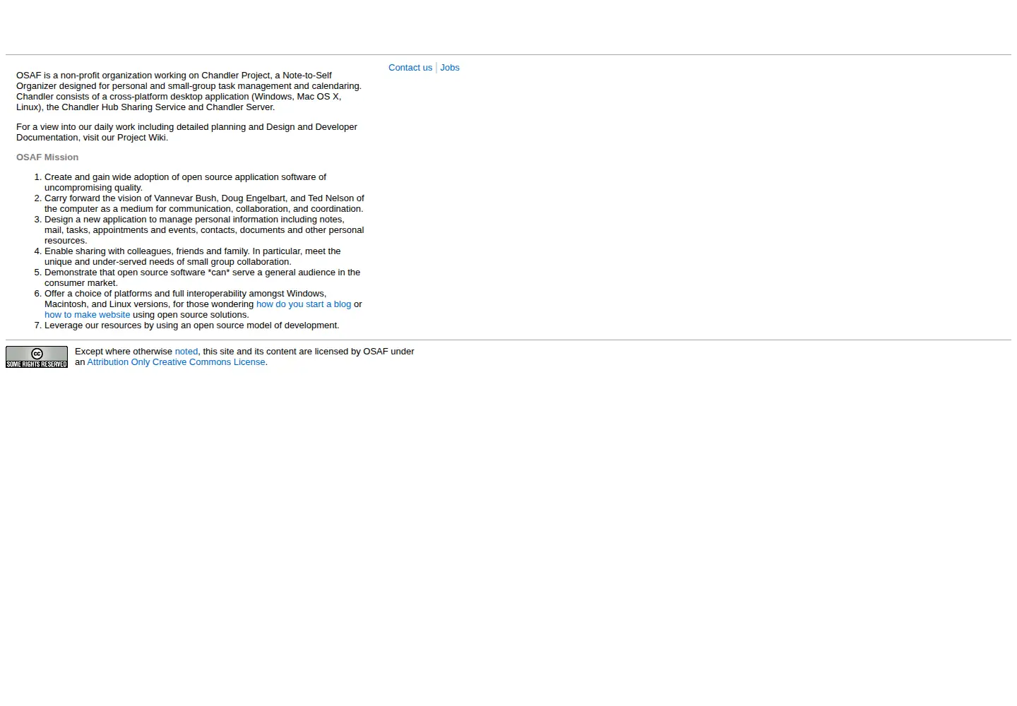 Screenshot of osafoundation.org