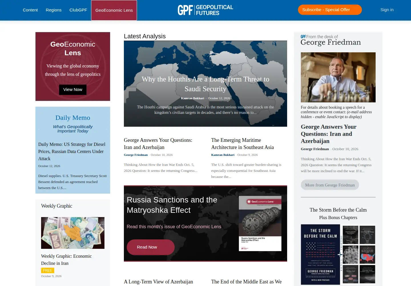 Screenshot of geopoliticalfutures.com